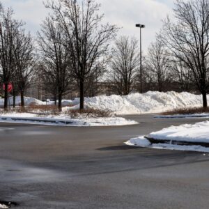 snowy parking lot