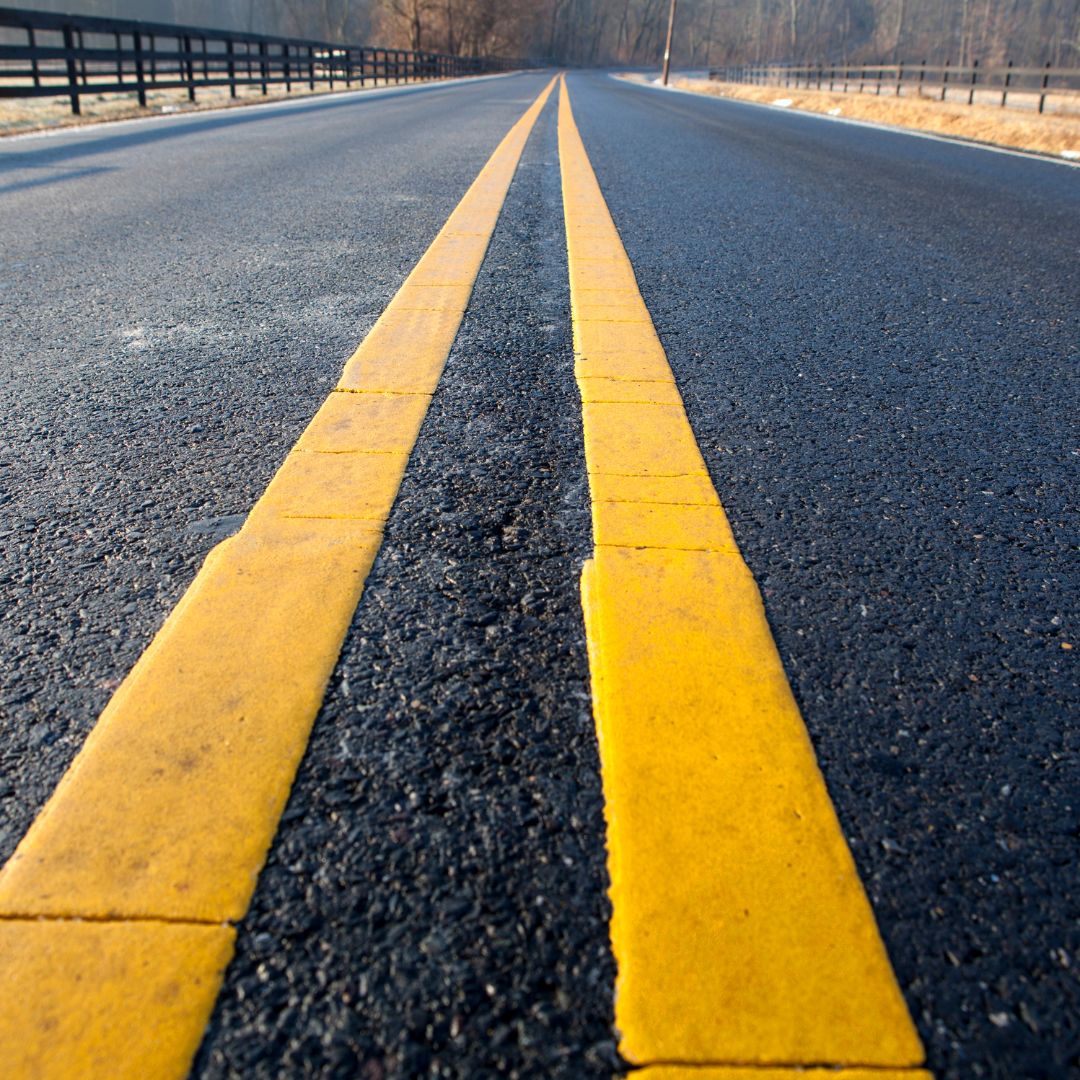 Asphalt lines.