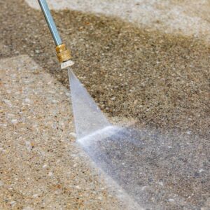 powerwashing driveway.