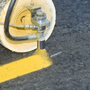 Parking lot line painting.