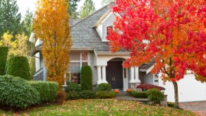 Home exterior during autumn