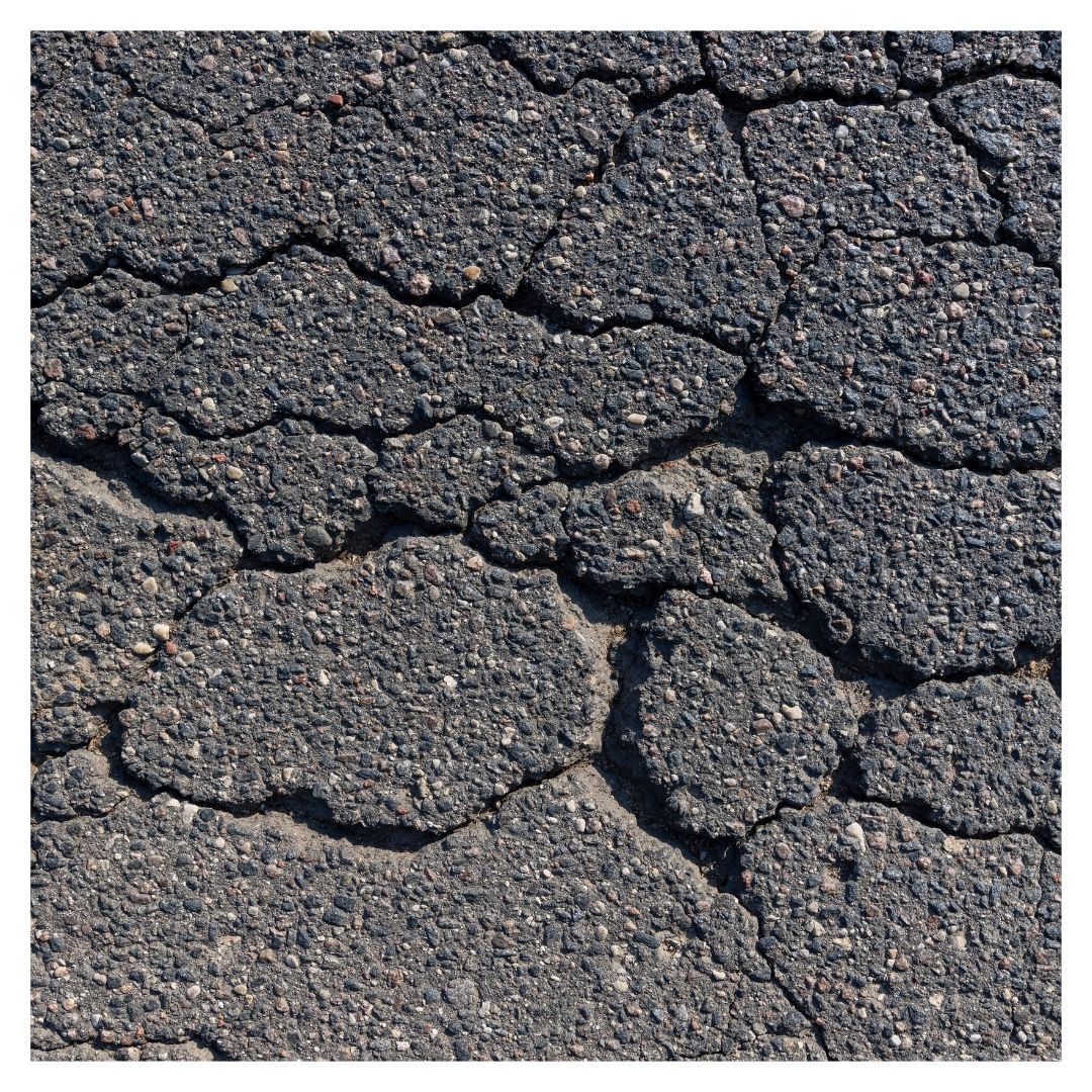 Cracked asphalt
