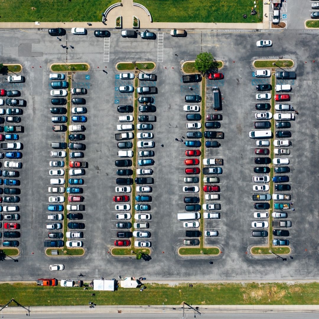 worn down parking lot asphalt