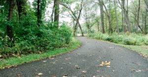 a paved windy road