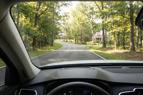driving on paved road